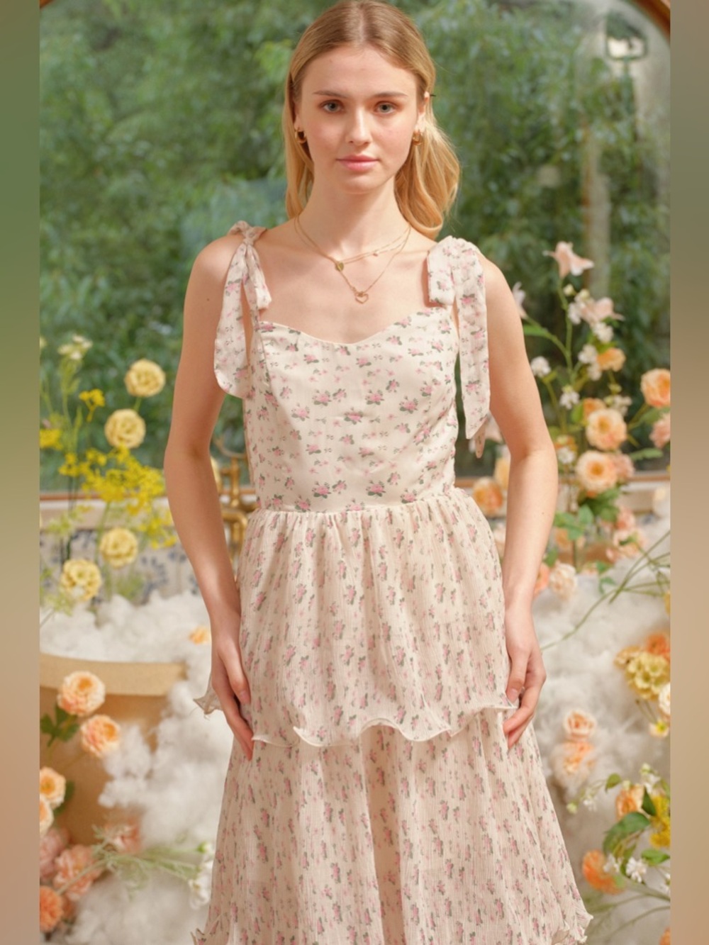 Rosie Posie Whimsical Blooms Tiered Statement Dress NWT Size small - Picture 5 of 6